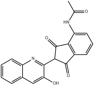 N-[2,3-dihydro-2-(3-hydroxy-2-quinolyl)-1,3-dioxo-1H-inden-4-yl]acetamide Struktur