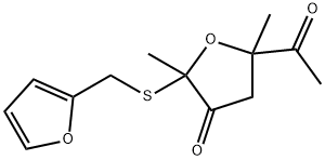 5-acetyl-2-(furfurylthio)dihydro-2,5-dimethylfuran-3(2H)-one Struktur