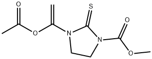 3-[1-(Acetyloxy)ethenyl]-2-thioxo-1-imidazolidinecarboxylic acid methyl ester Struktur