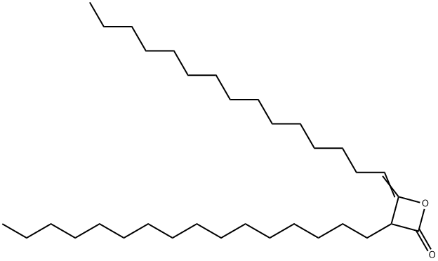 3-hexadecyl-4-pentadecylideneoxetan-2-one Struktur