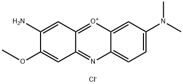 3-amino-7-(dimethylamino)-2-methoxyphenoxazin-5-ium chloride Struktur