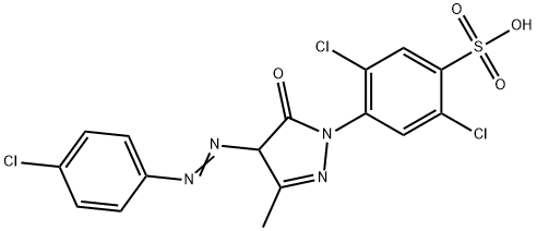 2,5-dichloro-4-[4-[(4-chlorophenyl)azo]-4,5-dihydro-3-methyl-5-oxo-1H-pyrazol-1-yl]benzenesulphonic acid Struktur