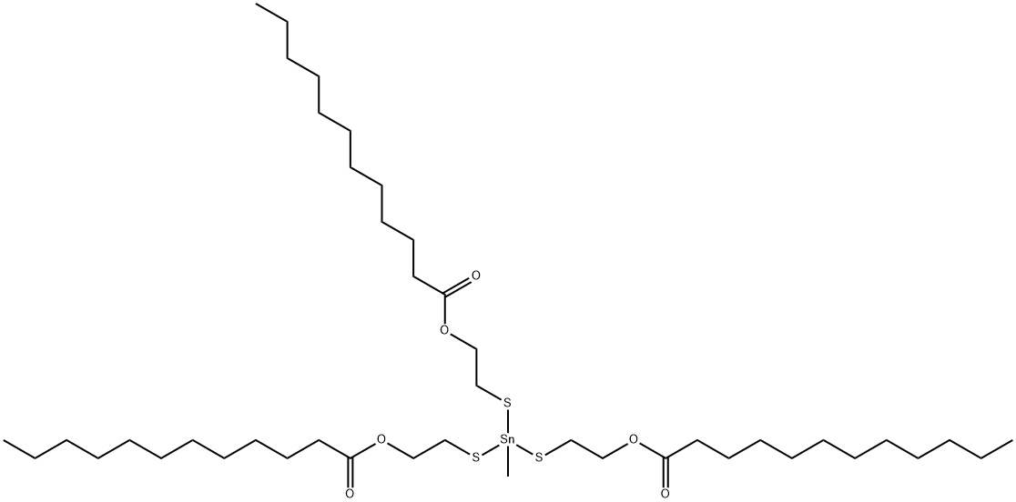 (methylstannylidyne)tris(thioethylene) trilaurate Struktur