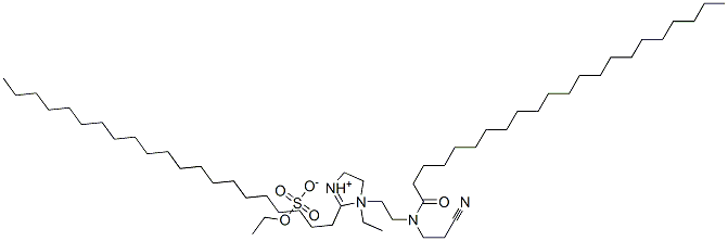 1-[2-[(2-cyanoethyl)(1-oxodocosyl)amino]ethyl]-1-ethyl-2-henicosyl-4,5-dihydro-1H-imidazolium ethyl sulphate Struktur