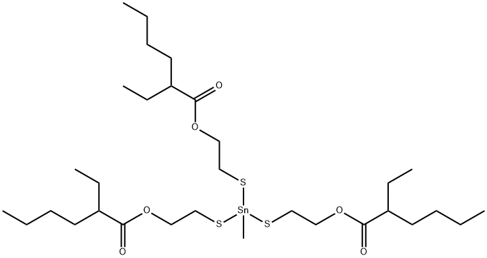 (methylstannylidyne)tris(thioethylene) tris(2-ethylhexanoate) Struktur