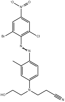 3-[[4-[(2-Bromo-6-chloro-4-nitrophenyl)azo]-3-methylphenyl](2-hydroxyethyl)amino]propanenitrile Struktur