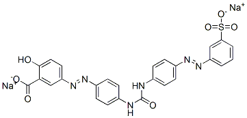 disodium 5-[[4-[[[[4-[(3-sulphonatophenyl)azo]phenyl]amino]carbonyl]amino]phenyl]azo]salicylate Struktur