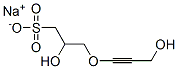 sodium 2-hydroxy-3-[(3-hydroxy-1-propynyl)oxy]propanesulphonate Struktur