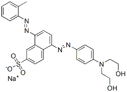 sodium 5-[[4-[bis(2-hydroxyethyl)amino]phenyl]azo]-8-[(o-tolyl)azo]naphthalene-2-sulphonate Struktur