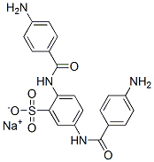 sodium 2,5-bis(p-aminobenzamido)benzenesulphonate Struktur