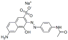 sodium 3-[[4-acetamidophenyl]azo]-6-amino-4-hydroxynaphthalene-2-sulphonate Struktur