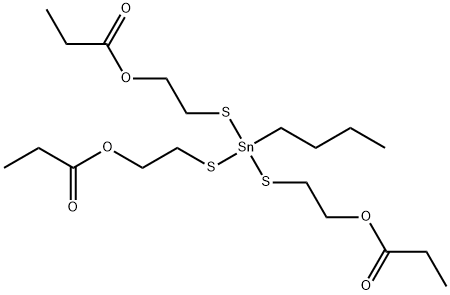 4-butyl-9-oxo-4-[[2-(propionyloxy)ethyl]thio]-8-oxa-3,5-dithia-4-stannaundecyl propionate Struktur