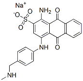 sodium 1-amino-9,10-dihydro-4-[[4-[(methylamino)methyl]phenyl]amino]-9,10-dioxoanthracene-2-sulphonate Struktur