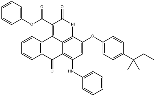 4-[4-(1,1-Dimethylpropyl)phenoxy]-2,7-dihydro-2,7-dioxo-6-(phenylamino)-3H-dibenz[f,ij]isoquinoline-1-carboxylic acid phenyl ester Struktur