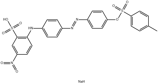 sodium 2-[[4-[[4-[[p-tolylsulphonyl]oxy]phenyl]azo]phenyl]amino]-5-nitrobenzenesulphonate Struktur