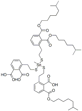 triisooctyl (methylstannylidyne)tris(thioethylene) triphthalate Struktur