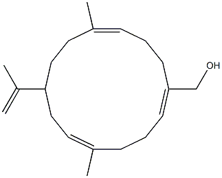 5,11-Dimethyl-8-(1-methylethenyl)-1,5,11-cyclotetradecatriene-1-methanol Struktur