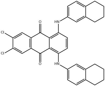 2,3-dichloro-5,8-bis[(5,6,7,8-tetrahydro-2-naphthyl)amino]anthraquinone Struktur