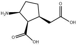 Cyclopentaneacetic acid, 3-amino-2-carboxy-, (1S,2R,3S)- (9CI) Struktur