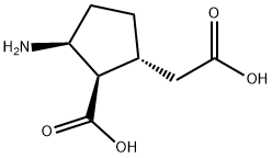 Cyclopentaneacetic acid, 3-amino-2-carboxy-, (1R,2R,3S)- (9CI) Struktur