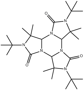 2,6,10-Tris(1,1-dimethylethyl)-3,3a,7,7a,11,11a-hexahydro-3,3,7,7,11,11-hexamethyltriimidazo[1,5-a:1',5'-c:1'',5''-e][1,3,5]triazine-1,5,9(2H,6H,10H)-trione Struktur