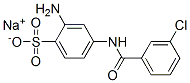 sodium 2-amino-4-(3-chlorobenzamido)benzenesulphonate Struktur