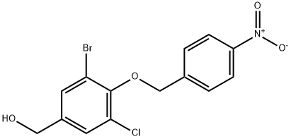 3-BROMO-5-CHLORO-4-[(4-NITROPHENYL)METHOXY]-BENZENEMETHANOL Struktur