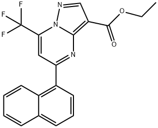 5-NAPHTHALEN-2-YL-7-TRIFLUOROMETHYL-PYRAZOLO[1,5-A]PYRIMIDINE-3-CARBOXYLIC ACID ETHYL ESTER Struktur