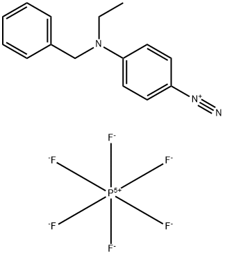 4-[benzyl(ethyl)amino]benzenediazonium hexafluorophosphate Struktur