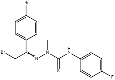 N1-(4-FLUOROPHENYL)-2-[2-BROMO-1-(4-BROMOPHENYL)ETHYLIDENE]-1-METHYLHYDRAZINE-1-CARBOTHIOAMIDE Struktur