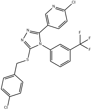 2-CHLORO-5-(5-[(4-CHLOROBENZYL)THIO]-4-[3-(TRIFLUOROMETHYL)PHENYL]-4H-1,2,4-TRIAZOL-3-YL)PYRIDINE Struktur