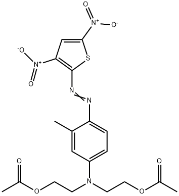 2,2'-[[4-[(3,5-dinitro-2-thienyl)azo]-3-methylphenyl]imino]bisethyl diacetate Struktur