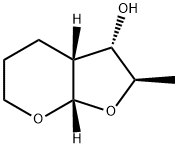 4H-Furo[2,3-b]pyran-3-ol, hexahydro-2-methyl-, (2R,3S,3aR,7aS)- (9CI) Struktur