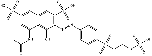 5-(Acetylamino)-4-hydroxy-3-[[4-[[2-(sulfooxy)ethyl]sulfonyl]phenyl]azo]-2,7-naphthalenedisulfonic acid Struktur