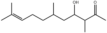 4-hydroxy-3,6,10-trimethylundec-9-en-2-one  Struktur