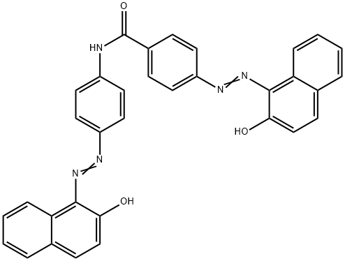 4-[(2-Hydroxy-1-naphthalenyl)azo]-N-[4-[(2-hydroxy-1-naphthalenyl)azo]phenyl]benzamide Struktur