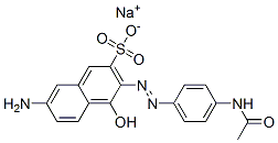 sodium 3-[[4-acetamidophenyl]azo]-7-amino-4-hydroxynaphthalene-2-sulphonate Struktur