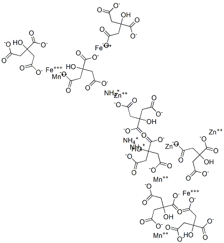 citric acid, ammonium iron(3+) manganese(2+) zinc salt  Struktur