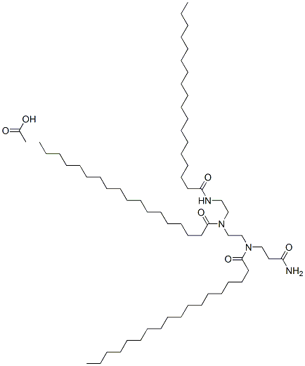 N-[2-[(3-amino-3-oxopropyl)stearoylamino]ethyl]-N-[2-(stearoylamino)ethyl]stearamide monoacetate Struktur