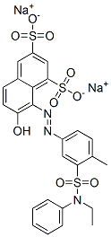 disodium 8-[[3-[(ethylphenylamino)sulphonyl]-4-methylphenyl]azo]-7-hydroxynaphthalene-1,3-disulphonate Struktur