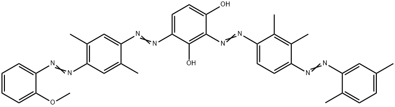 2-[[4-[(2,5-Dimethylphenyl)azo]-2,3-dimethylphenyl]azo]-4-[[4-[(2-methoxyphenyl)azo]-2,5-dimethylphenyl]azo]-1,3-benzenediol Struktur