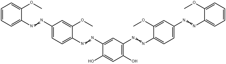 4,6-Bis[[2-methoxy-4-[(2-methoxyphenyl)azo]phenyl]azo]-1,3-benzenediol Struktur