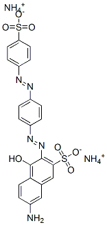 diammonium 7-amino-4-hydroxy-3-[[4-[(4-sulphonatophenyl)azo]phenyl]azo]naphthalene-2-sulphonate Struktur