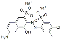 disodium 6-amino-3-[(4-chloro-5-methyl-2-sulphonatophenyl)azo]-4-hydroxynaphthalene-2-sulphonate Struktur