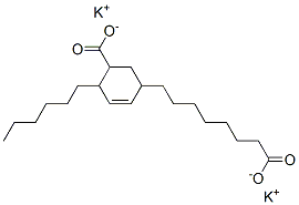 potassium 5-carboxy-4-hexylcyclohex-2-ene-1-octanoate Struktur