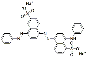 disodium 8-(phenylamino)-5-[[4-(phenylazo)-6-sulphonato-1-naphthyl]azo]naphthalene-1-sulphonate Struktur