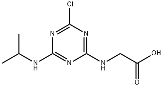 N-[4-Chloro-6-(isopropylamino)-1,3,5-triazin-2-yl]glycine Struktur