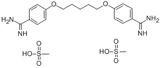 4,4'-[1,5-pentanediylbis(oxy)]bisbenzenecarboxamidine dimethylsulphonate Struktur