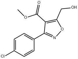 4-Isoxazolecarboxylicacid,3-(4-chlorophenyl)-5-(hydroxymethyl)-,methylester(9CI) Struktur