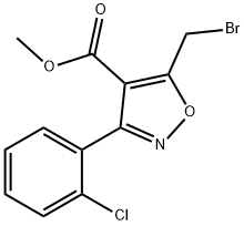 4-Isoxazolecarboxylicacid,5-(bromomethyl)-3-(2-chlorophenyl)-,methylester(9CI) Struktur